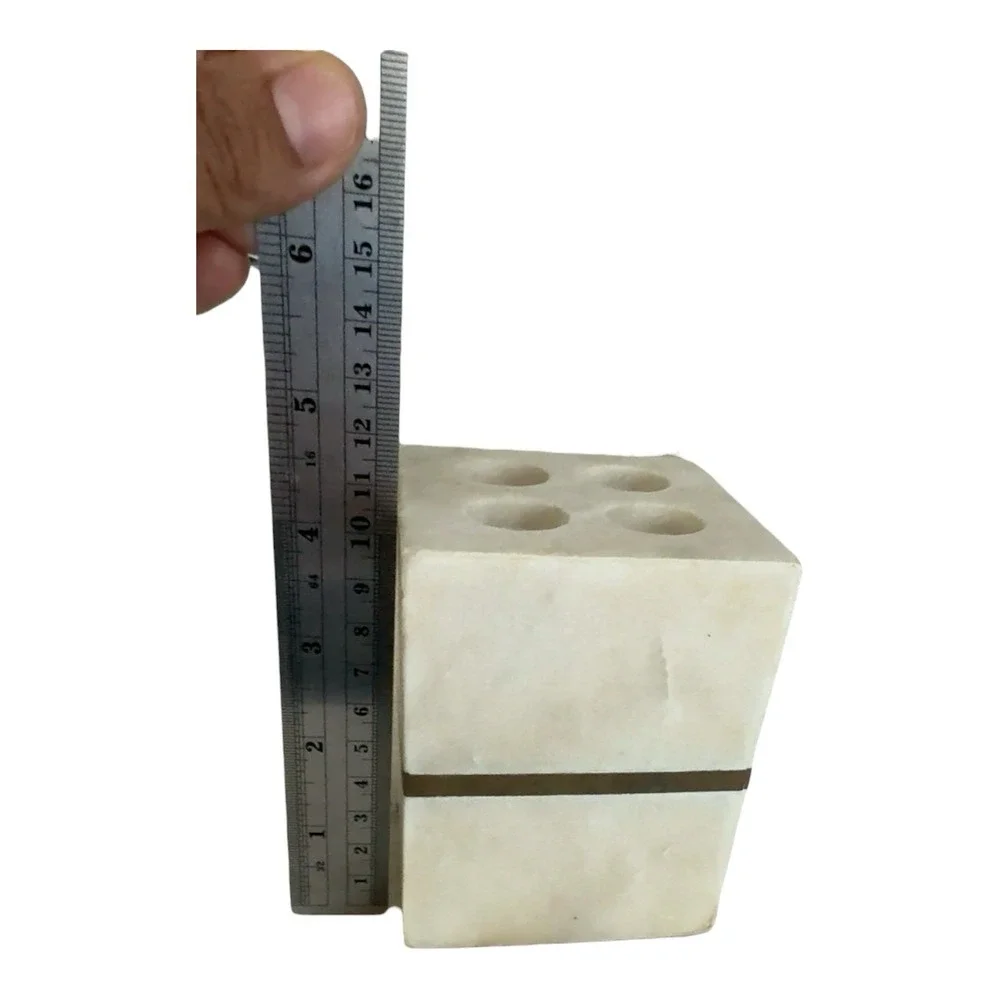 Project 62 White Marble & Gold Band Toothbrush Holder Bathroom Organizer Vanity